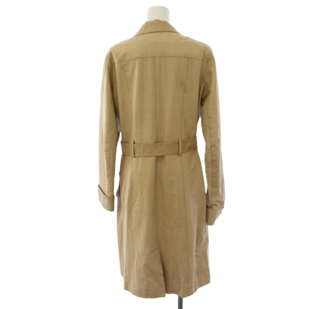 Chanel CC Logo Calfskin Leather Chesterfield Long with Belt 42 Beige — view 3