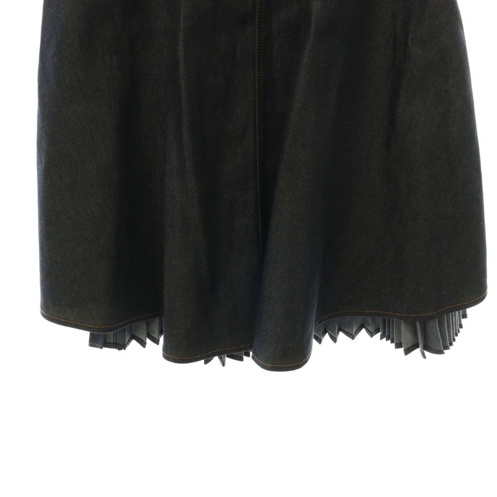 Loewe Denim Pleated Skirt Long Contrast Navy 36 — view 4
