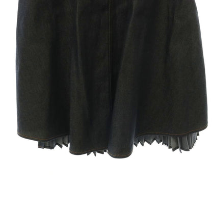 Loewe Denim Pleated Skirt Long Contrast Navy 36 — view 4