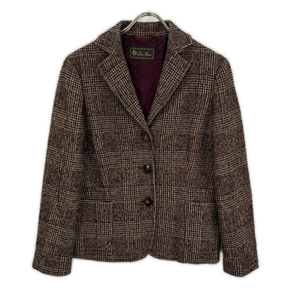 Loro Piana Brown Glen Check Tailored Jacket 44