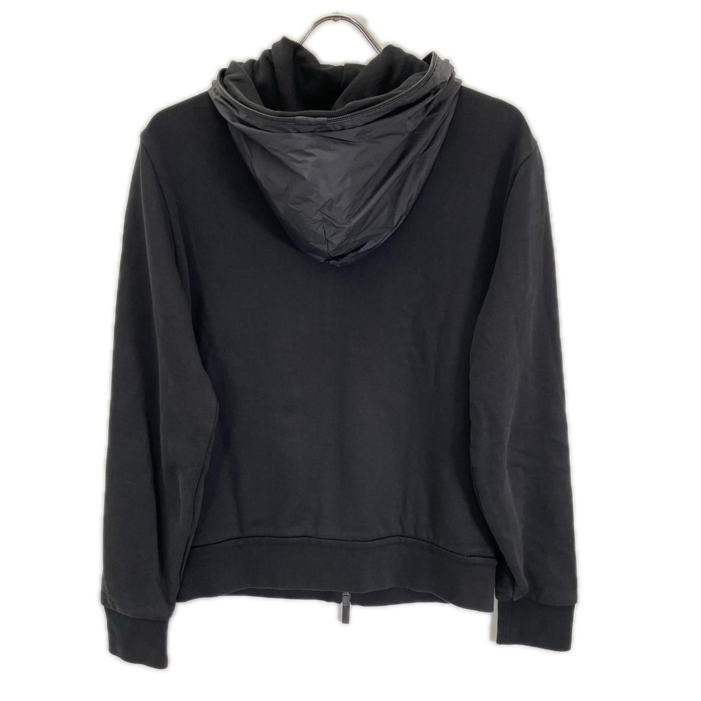 Moncler Zip UP Cardigan Black Cotton Nylon Full Zip Sweatshirt Hoodie — view 2