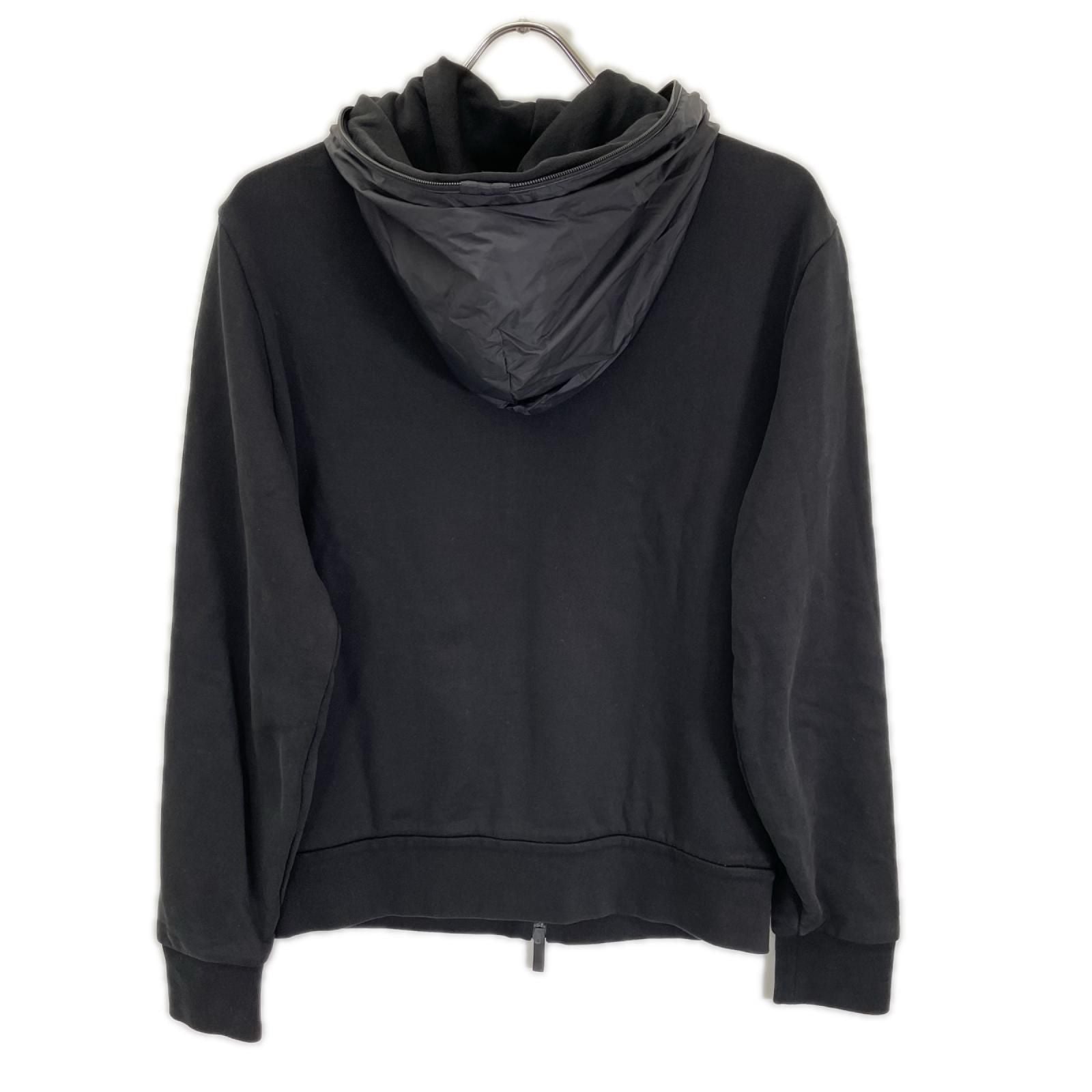 Moncler Zip UP Cardigan Black Cotton Nylon Full Zip Sweatshirt Hoodie — view 2