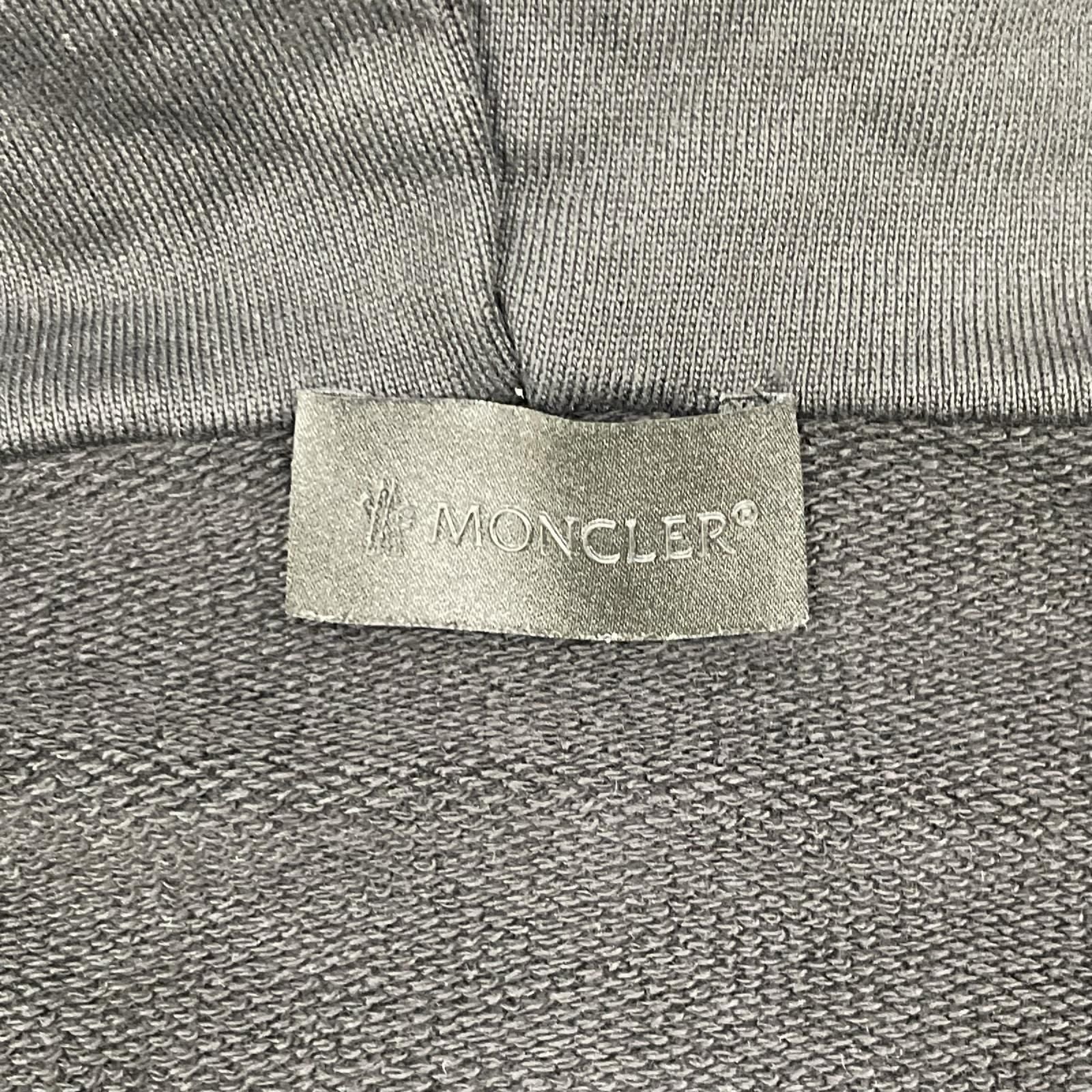 Moncler Zip UP Cardigan Black Cotton Nylon Full Zip Sweatshirt Hoodie — view 4