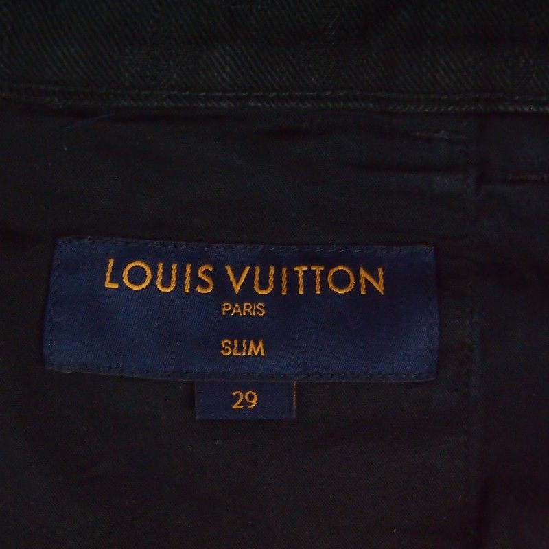 Louis Vuitton Monogram Jacquard Slim Denim Pants Black — view 8