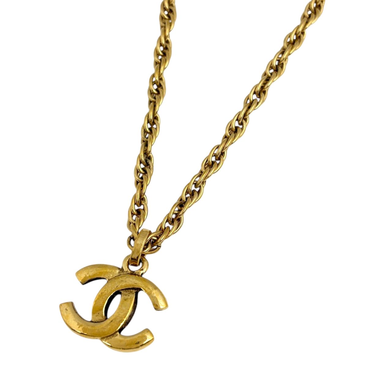 Chanel Necklace CC Logo Gold Plated