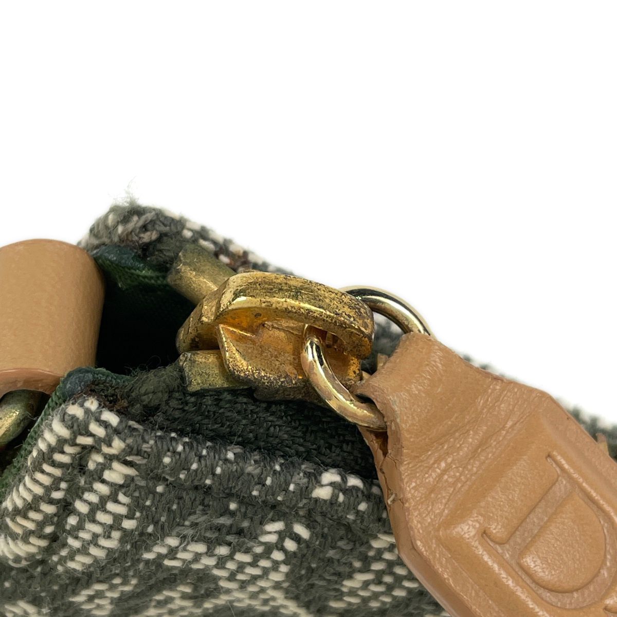 Dior Trotter Pattern Saddle Bag Canvas Green — view 5