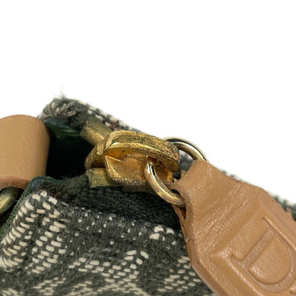 Dior Trotter Pattern Saddle Bag Canvas Green — view 5