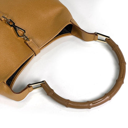 Gucci Shoulder Bag Bamboo Leather Brown — view 5