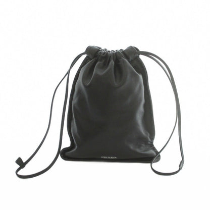 Prada Smartphone Pouch Drawstring Nappa Leather Black