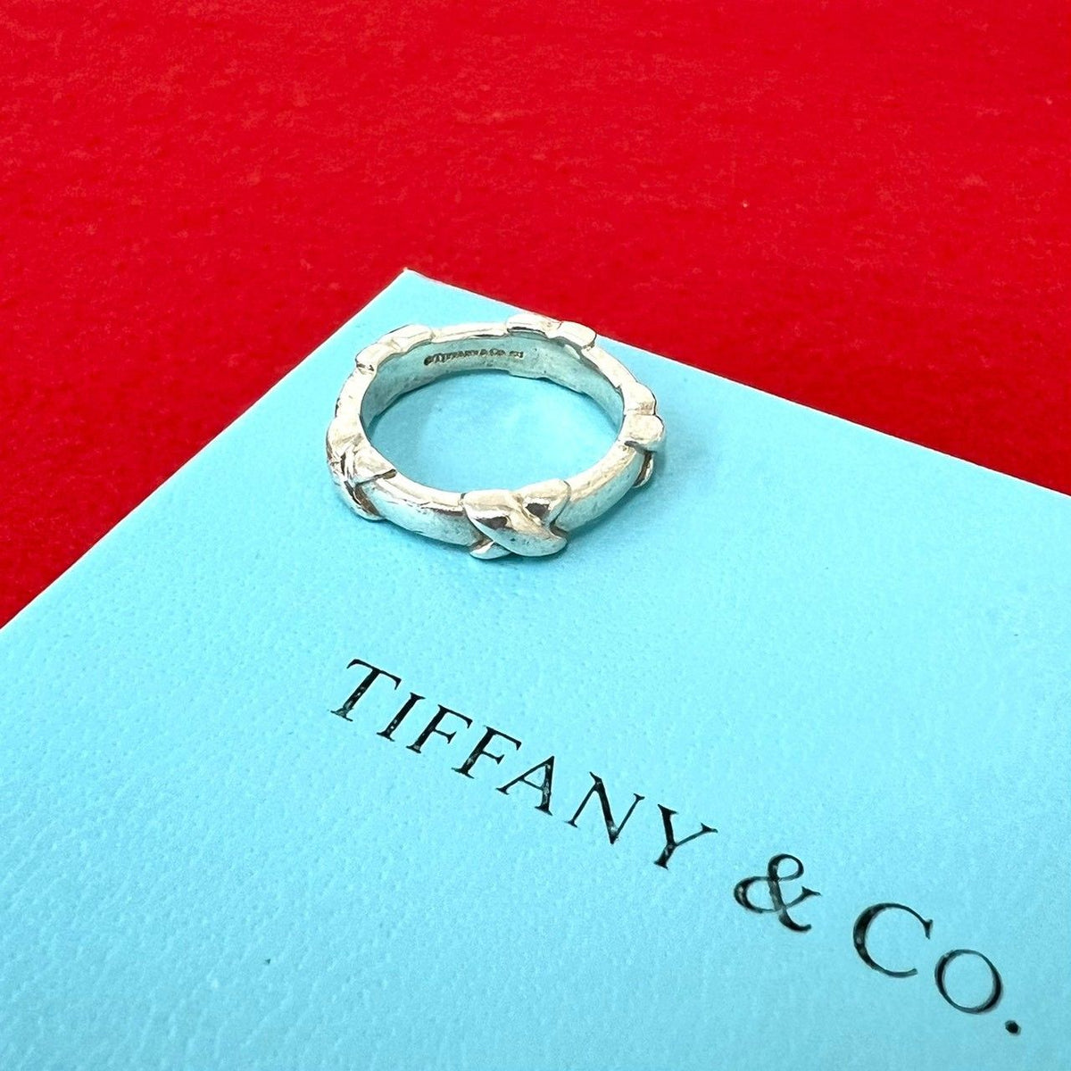 Tiffany & Co Vintage Signature Cross Ring 925 Sterling Silver