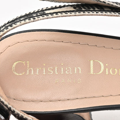 Dior 'adior Slingback Pumps Black Ivory Lace Ribbon Heel — view 5
