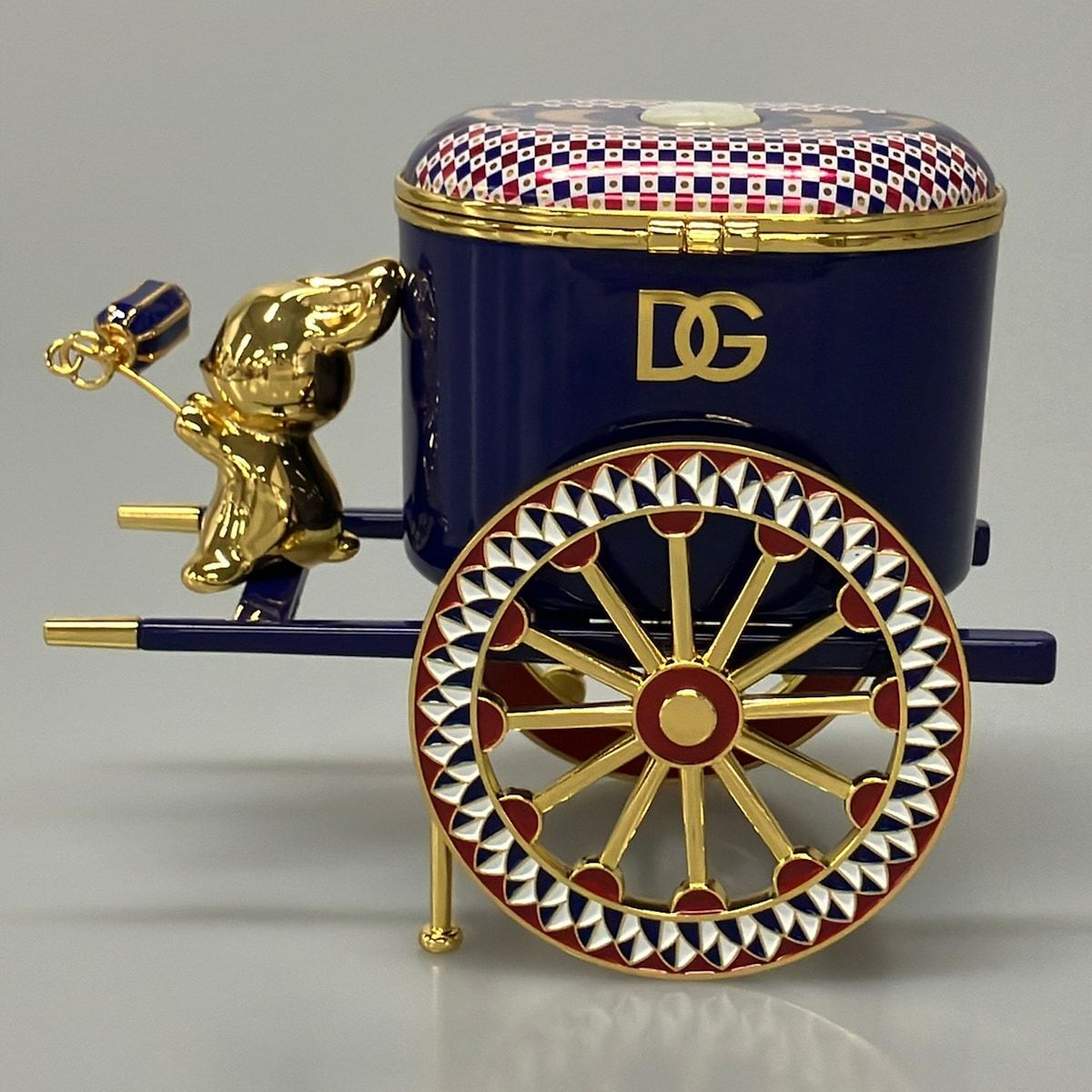 Dolce & Gabbana Blue Gold Multi Ornament Box Carriage Rabbit — view 2