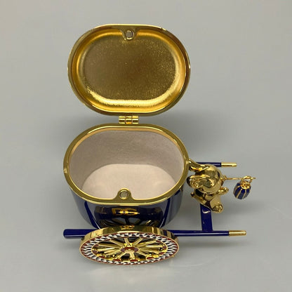 Dolce & Gabbana Blue Gold Multi Ornament Box Carriage Rabbit — view 5