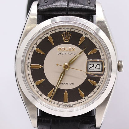 Rolex Oyster Date Precision Automatic White Black Dial Watch