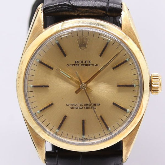 Rolex Oyster Perpetual Automatic Gold Dial Watch