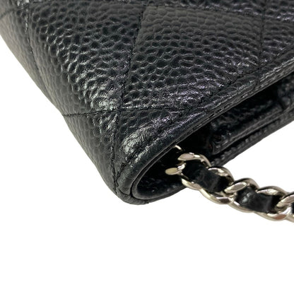 Chanel Wallet Quilted Black Silver Chain Shoulder Bag — view 8