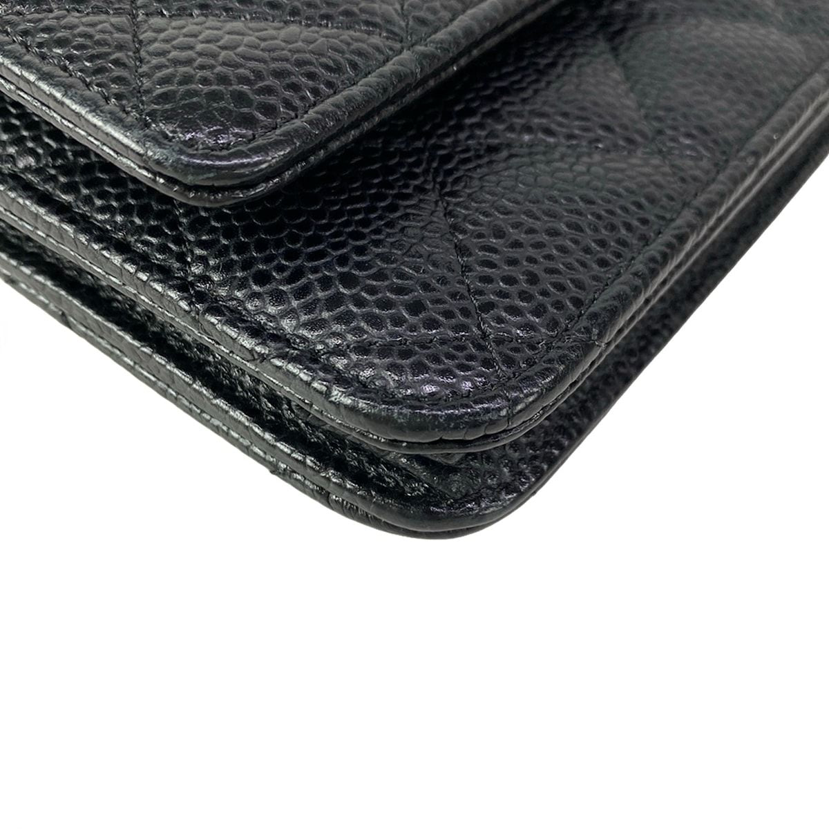 Chanel Wallet Quilted Black Silver Chain Shoulder Bag — view 7