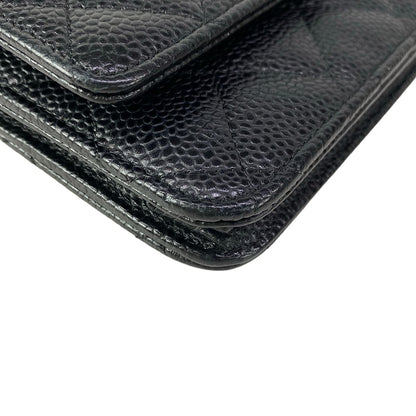 Chanel Wallet Quilted Black Silver Chain Shoulder Bag — view 7