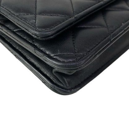 Chanel Wallet Quilted Black Chain Gold Coco Ball Lambskin — view 7