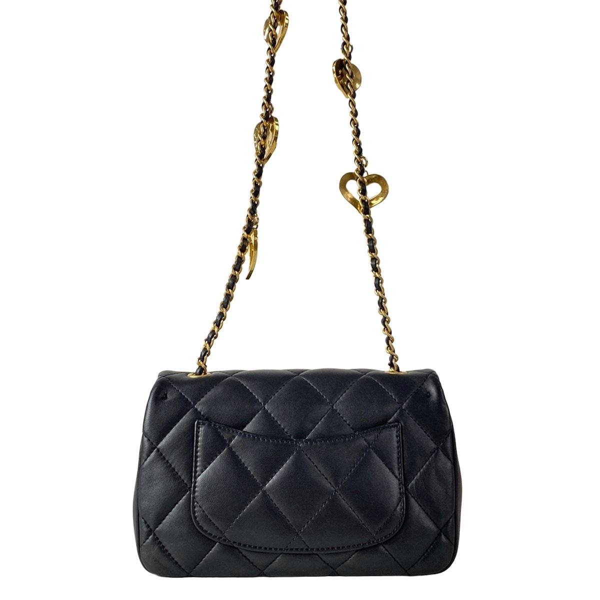 Chanel Shoulder Bag Mini Quilted Black Lambskin — view 3