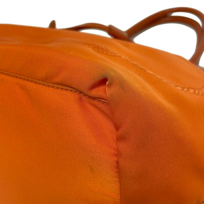 Prada Tote Bag Logo Jacquard Orange Leather — view 6