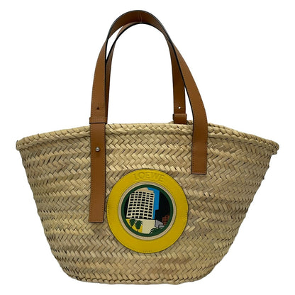Loewe Tote Bag Basket Pink Beige Yellow Multi KEN PRICE LA Leather