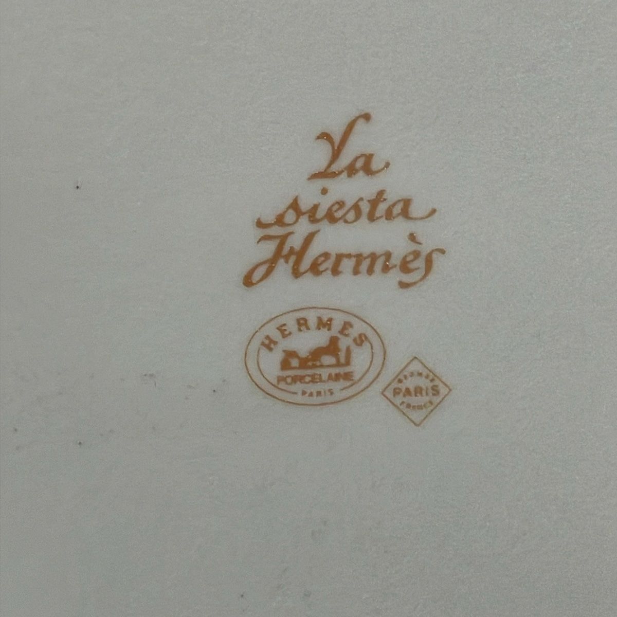 Hermes Siesta White Orange Multi Case Floral Pattern Square Plate — view 3