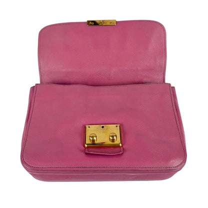 Miu Miu Top Handle Bag Leather Pink 2-Way Top Bag Madras — view 4