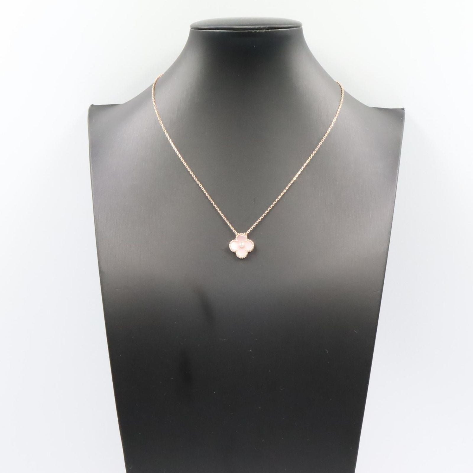 Van Cleef & Arpels Necklace Vintage Alhambra Pink Mother of Pearl 41.5 18k Gold — view 6