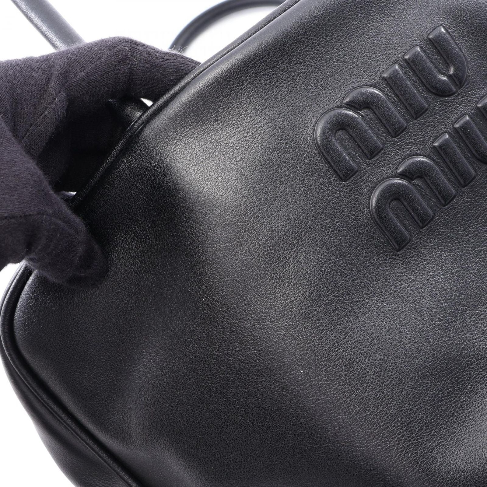 Miu Miu Handbag Beau Black Leather Bag Large — view 7