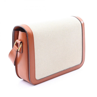 Celine Shoulder Bag Classic Triomphe Natural Brown Canvas Leather — view 2