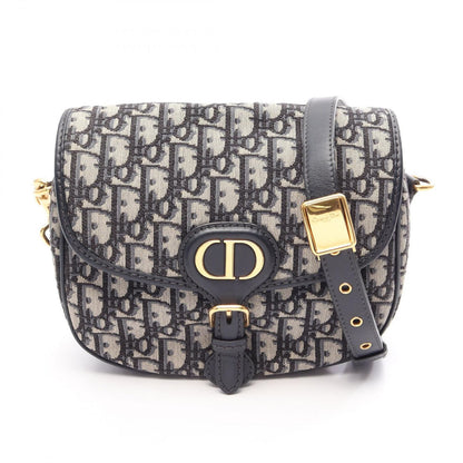 Dior Shoulder Bag Bobby Medium Oblique Navy Canvas Leather