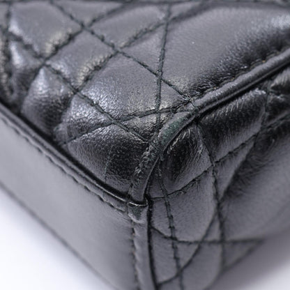 Dior Handbag Lady D-joy Medium Cannage 2-Way Black Leather Bag — view 7