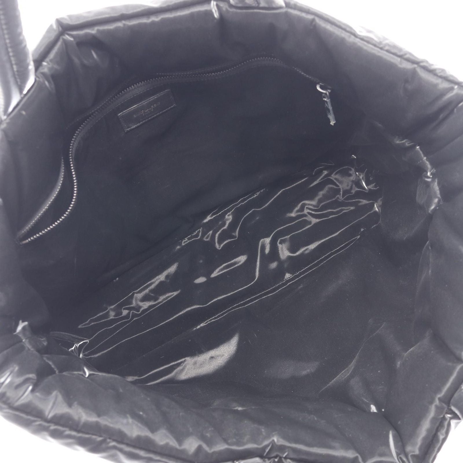 Saint Laurent Paris Tote Bag Wide Puffer Black Nylon — view 3