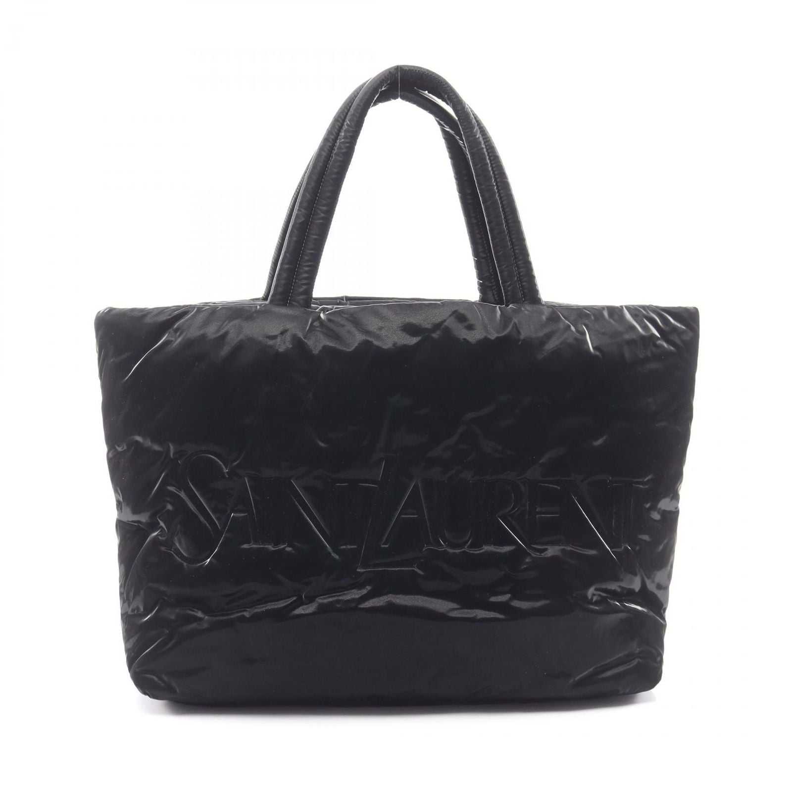 Saint Laurent Paris Tote Bag Wide Puffer Black Nylon