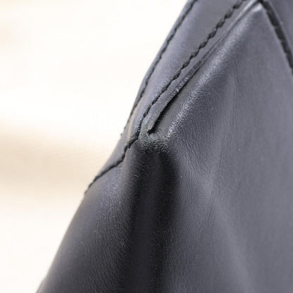 Balenciaga Shoulder Bag Navy Bucket Natural Black Canvas Leather — view 6