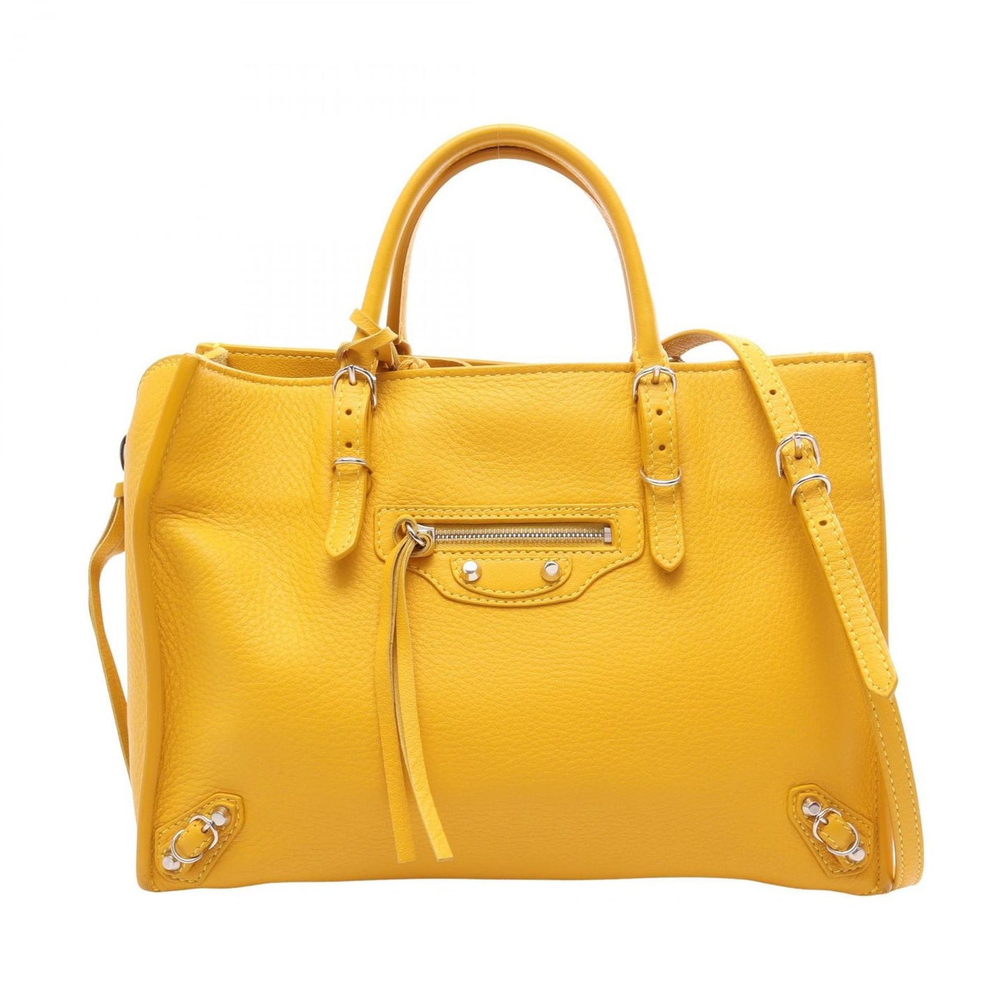 Balenciaga Handbag Papier A6 Zip Around Paper 2-Way Yellow Leather