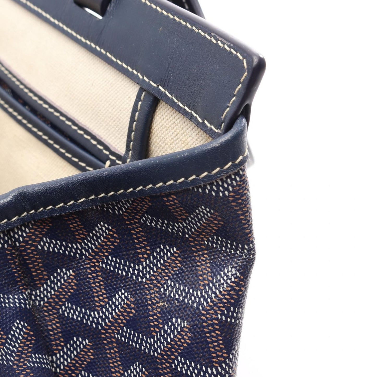 Goyard Tote Bag Bellechasse Biaude PM Navy Blue Leather — view 8