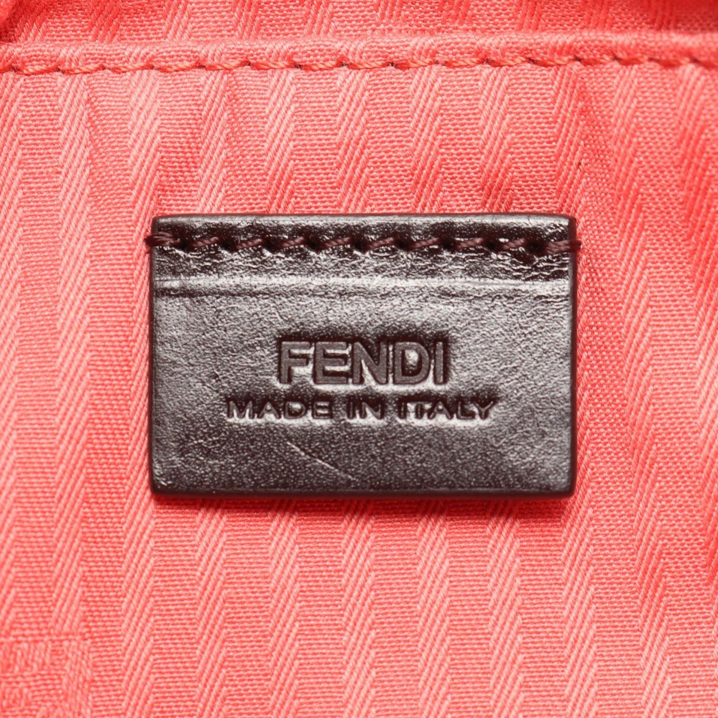 Fendi Shoulder Bag Coral Pink Leather Chain Pouch — view 4