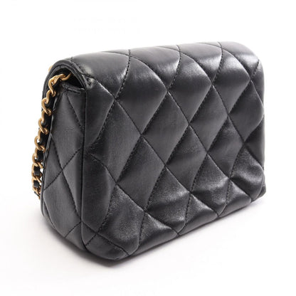 Chanel Shoulder Bag Quilted Mini Flap Black Lambskin — view 2
