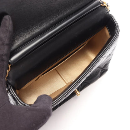 Chanel Shoulder Bag Quilted Mini Flap Black Lambskin — view 3