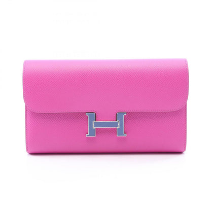 Hermes Bifold Wallet Constance Long Magnolia Blue Brighton Leather