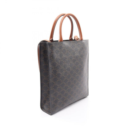 Celine Tote Bag Small Vertical Cabas Triomphe 2-Way Black Brown Leather — view 2