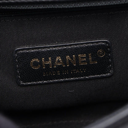 Chanel Shoulder Bag Quilted Quick Label 2-Way Black Caviar Leather Chain — view 4