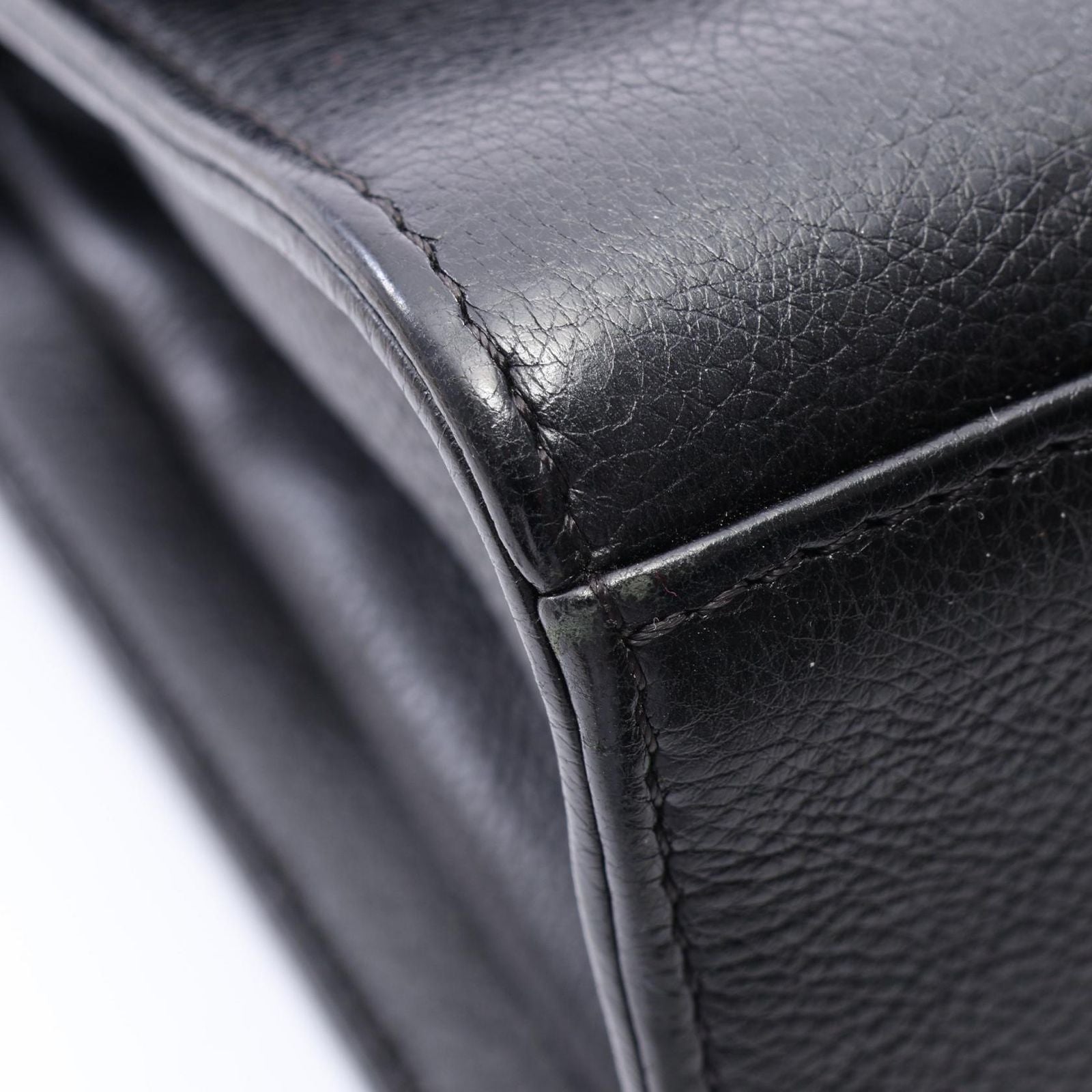 Chanel Shoulder Bag Quilted Quick Label 2-Way Black Caviar Leather Chain — view 7
