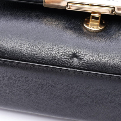 Chanel Shoulder Bag Quilted Quick Label 2-Way Black Caviar Leather Chain — view 8