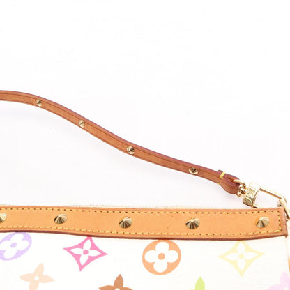 Louis Vuitton Handbag Pochette Accessoires Monogram Multicolor Blanc Leather — view 8
