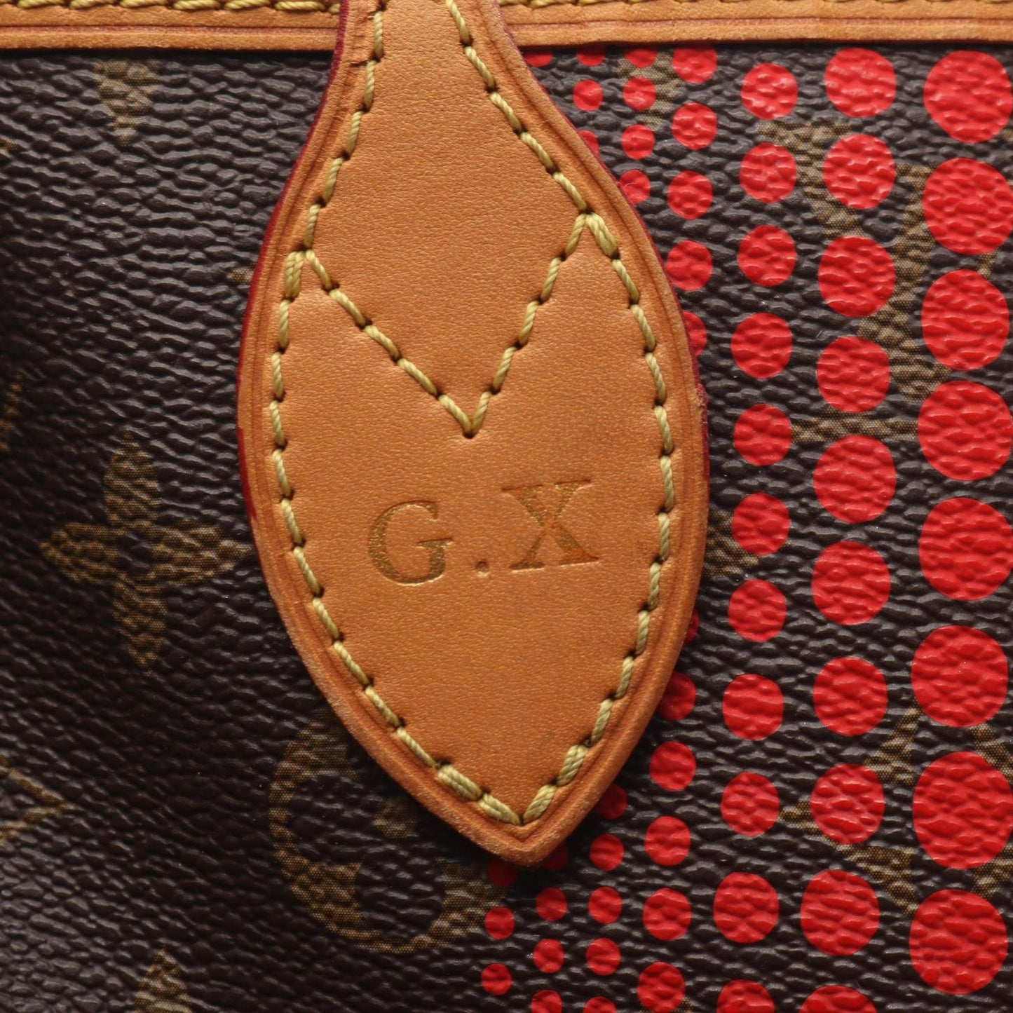 Louis Vuitton Tote Bag Neverfull MM Monogram Wave Rouge Yayoi Kusama Leather — view 6