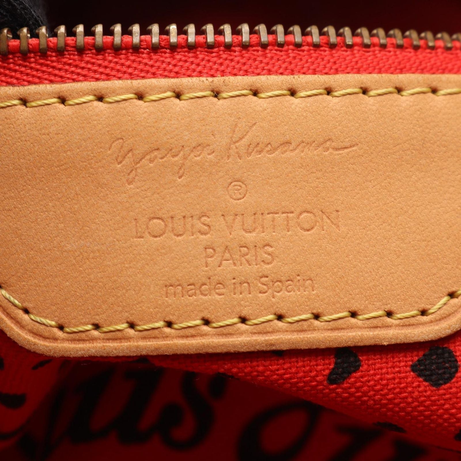 Louis Vuitton Tote Bag Neverfull MM Monogram Wave Rouge Yayoi Kusama Leather — view 4