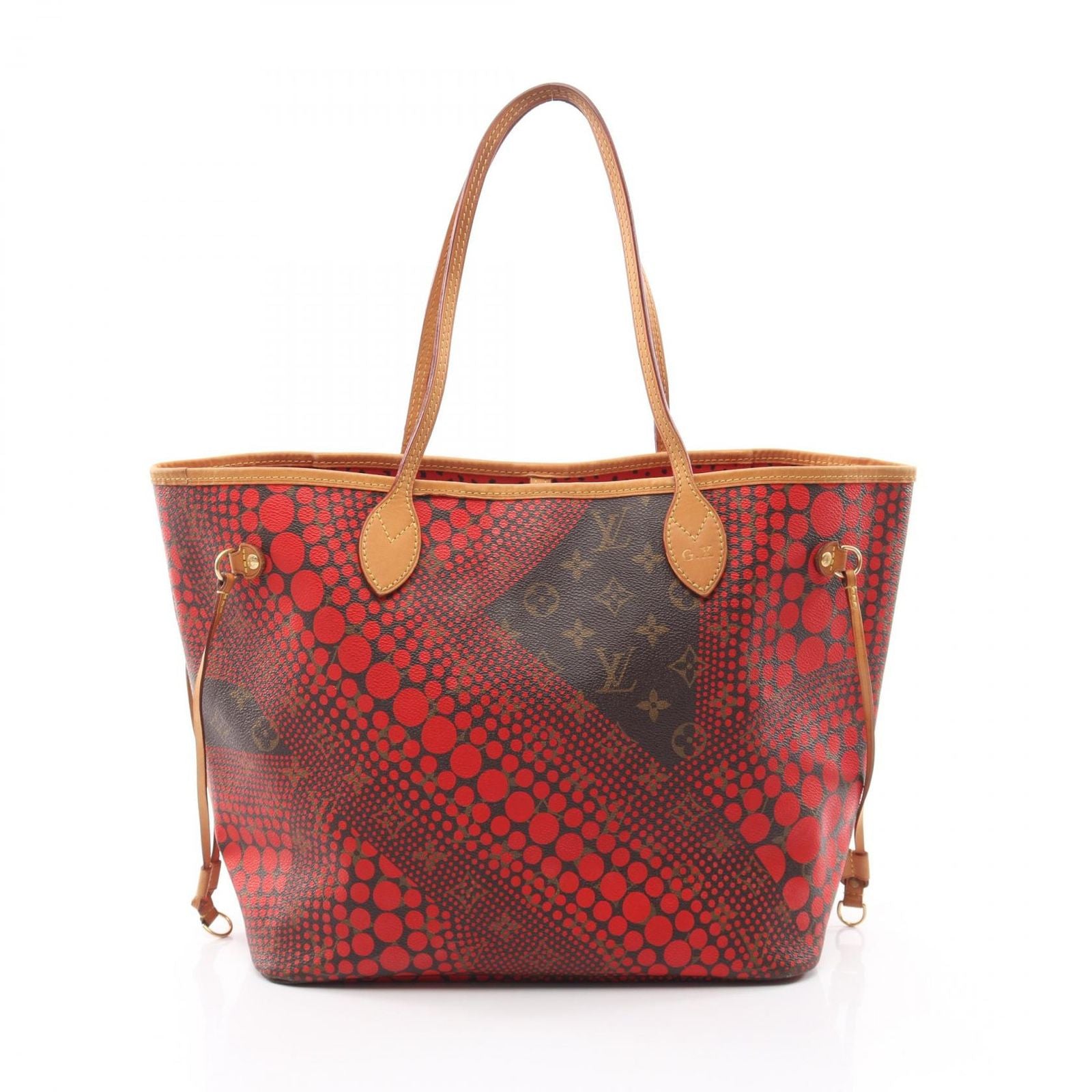 Louis Vuitton Tote Bag Neverfull MM Monogram Wave Rouge Yayoi Kusama Leather